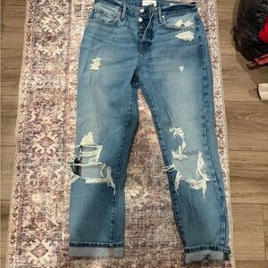 Frame Denim Light Blue Distressed Boyfriend Jeans